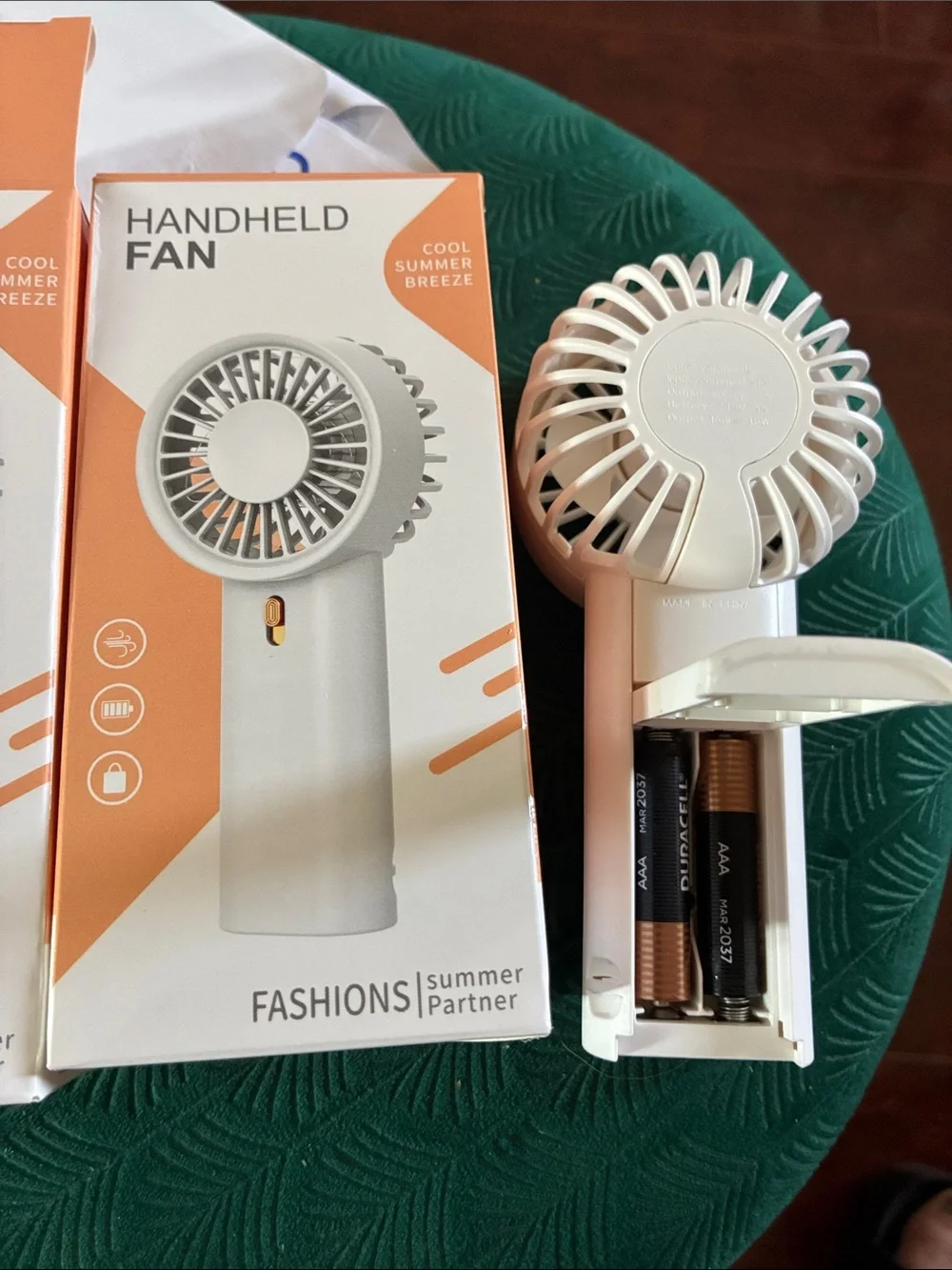 Handheld Thank You Portable Fan - White
